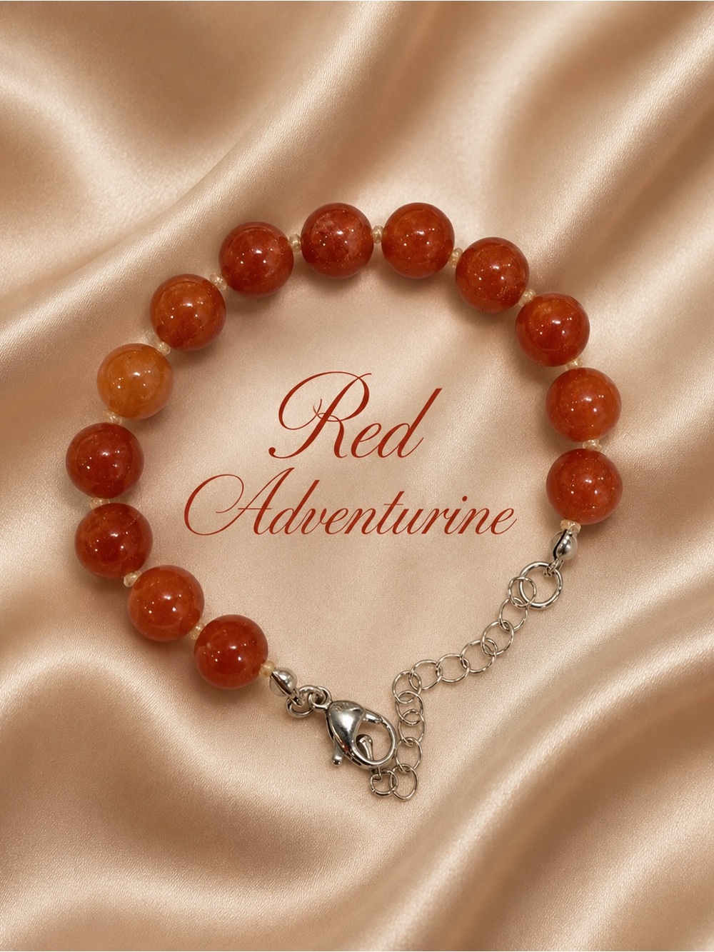 🆕❤️🍁Red Adventurine Semi Precious Beaded Bracelet